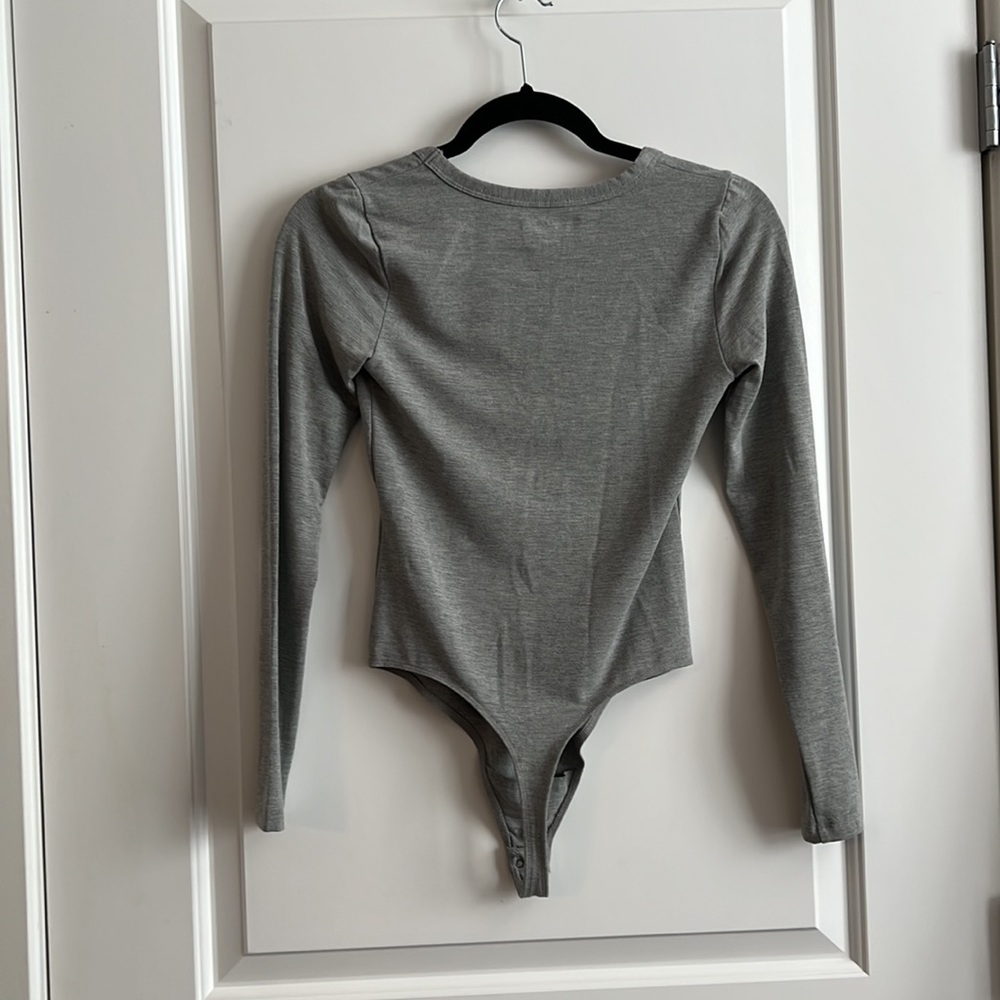 NWT Abercrombie & Fitch thong gray Henley bodysuit - Picture 6 of 8